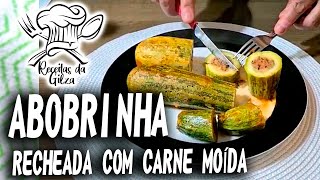 Receita de Abobrinha recheada com Carne moída [upl. by Nosnej]