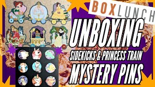 UNBOXING Disney Sidekicks amp Princess Train Car mystery pins ✨ boxlunch disneypins [upl. by Nylaehs227]