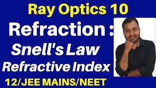 Ray Optics 10  Refraction Of Light  Snells Law amp Refractive Index JEENEET [upl. by Enaj]