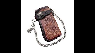 Biker Wallets  Genuine Leather Trucker Wallets with Chain [upl. by Nancie]