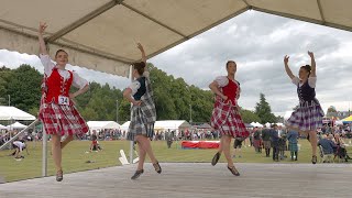 Highland Reel Scottish Highland Dance competition during 2022 Aboyne Highland Games in Scotland [upl. by Ahseila776]