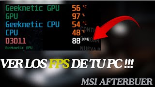 Cómo ver los FPS y Monitorear los componentes de tu PC  MSI AFTERBURNER  Tutorial 2024 [upl. by Raynard215]