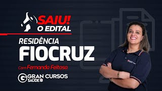 Residência Fiocruz  Saiu o edital com Fernanda Feitosa [upl. by Adnolahs774]