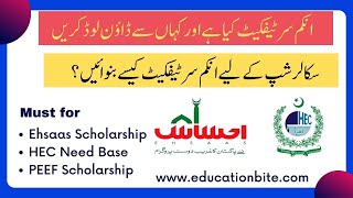 Download Income Certificate for Ehsaas scholarship  How to make Income Certificate for Scholarships [upl. by Uzial711]