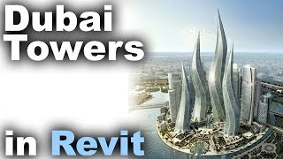 Dubai Towers in Revit tutorial [upl. by Enyawed]