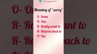 Meaning of sorry🤗🥰💖quotes statustrending shortvideo whatsapp sorry shortsyoutube shorts [upl. by Aneerol]