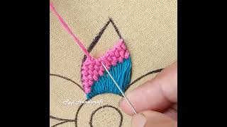 Flower Embroidery Design  Trellis Blanket 2 Stitches Beautifull Flower Embroidery Tricks Tripd [upl. by Anirual]