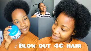 Blowing out my 4C hair with a blow out relaxer  StaSoffro blow out relaxer  Natural hair [upl. by Anilak]