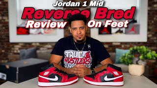 Jordan 1 Mid REVERSE BRED 2024  Review amp On Feet  Lace Swap [upl. by Jurdi221]