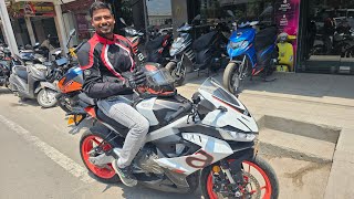 Aprilia RS 457  Detailed City Ride Review [upl. by Innattirb]