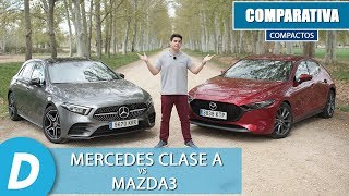 Comparativa compactos Mazda3 2019 vs Mercedes Clase A  Review en español  Diariomotor [upl. by Ecila370]