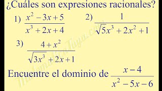 Expresión racional Definición y dominio [upl. by Ynoffit]