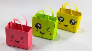 Origami Paper Bag  How To Make Paper Bags with Handles  school hacks [upl. by Davide]