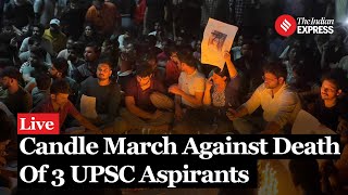 Live Students Hold Candle March in Old Rajinder Nagar for Deceased UPSC Aspirants [upl. by Reamy]