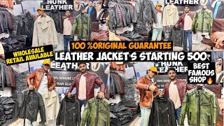 CHEAPEST Leather Jackets in Delhi 100 ORIGINAL Best Quality Jackets Leather jacket Factory Visit [upl. by Weitman]