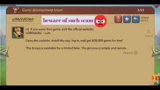 Beware of scams in game  Lords Mobile [upl. by Erdnua]