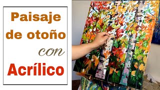 Acrílico Como pintar un paisaje de otoño Como usar el color Técnicas de pintura Enrique Zaldivar [upl. by Victorie]