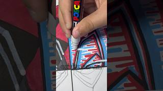 Drawing Deadpool In 4 Different Styles Part 2 Using Posca Markers Glitch Effect shorts [upl. by Mialliw782]