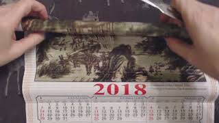 ASMR Whisper  Taiwan Scroll Calendar Show amp Tell w Pointer [upl. by Ivie]