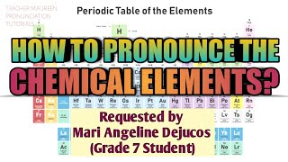 HOW TO PRONOUNCE THE 118 ELEMENTS IN PERIODIC TABLE  Teacher Maureen [upl. by Strohl387]