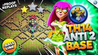 The ULTIMATE TH14 ANTI 2 STAR BASE with LINK 2024  Town Hall 14 Trophy Base ANALYSIS  PROOF Replay [upl. by Lamoree]