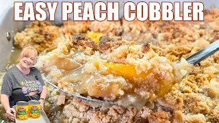 EASY PEACH COBBLER A Summertime Delicious Dessert [upl. by Oribel]