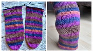 2 Socken gleichzeitig stricken  die Ferse Teil 3 hörnschekal verstärkte Rautenferse [upl. by Enirac727]