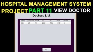 Hospital Management System project in Java Mysql Part 11 [upl. by Nirhtak]