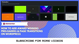 Award winning Preloaders amp Page Transitions on WordPress [upl. by Hill]