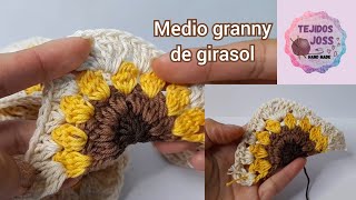 medio granny de girasol tejido a crochet ENGSPA Subs [upl. by Notliw354]