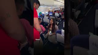 Passenger proposes to boyfriend aboard IndiGo flight viral video melts hearts Watch [upl. by Tehr]