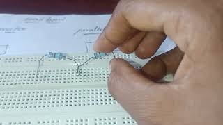 How to connect seriesamp parallel connection on breadboard using 2 resistors in Teluguplz subscribe [upl. by Fesoy639]