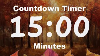 15 Minute Timer Fall Leaves No Music Bell at the End [upl. by Touber]