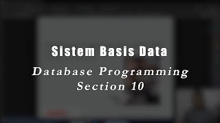 Database Programming  Section 10 [upl. by Darline]