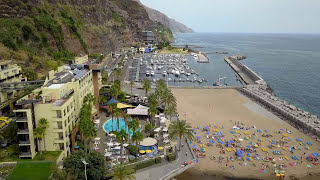 hotel savoy calheta beach saccharum madeira aerial 4k [upl. by Nalyak]