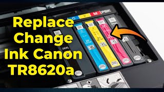 How To Replace Change Ink Cartridges on Canon Pixma TR8620a amp TR8622 Printer Step By Step [upl. by Anaugal]