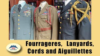 French and Belgian Fourragere Orange Lanyard Infantry Blue Cord WW II and Aiguillettes Today [upl. by Casilda]