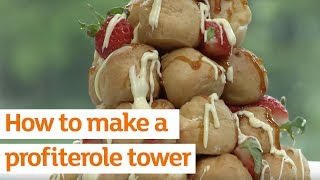 How To Make A Profiterole Tower  Sainsburys [upl. by Clotilda]