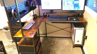 L Shaped Gaming Desk FULL assembly and review  YOOBURE Gaming Desk  HOW to assemble a gaming desk [upl. by Isola946]