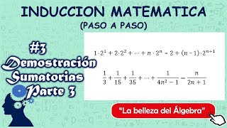 Inducción Matemática 37  Demostración Sumatorias Parte 3  Ejercicios Resueltos  PIC [upl. by Yla]