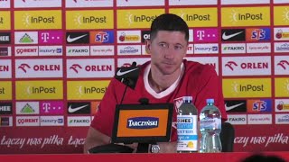 Robert Lewandowskis awkward Lionel Messi exchange with journalist  ESPN FC [upl. by Atsirhcal]