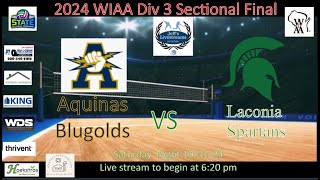 Aquinas vs Laconia WIAA Div 3 Sectional Final 110224 [upl. by Reiniar28]