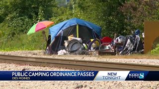 Public camping ordinance passes Des Moines City Councils final reading [upl. by Galvin4]