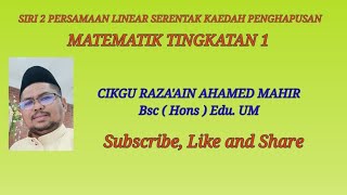 SIRI 2 PERSAMAAN LINEAR SERENTAK KAEDAH PENGHAPUSAN KAEDAH PENGHAPUSAN [upl. by Hafler]