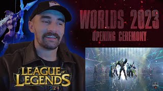 GENSHIN PLAYER REACTS TO WORLD 2023 Finals Opening Ceremony First Time Reacting to League of Legends [upl. by Avan]