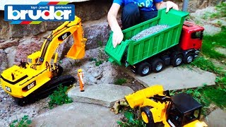 Car toy video for kids Excavator and Construction Trucks for Children learn [upl. by Avilo]