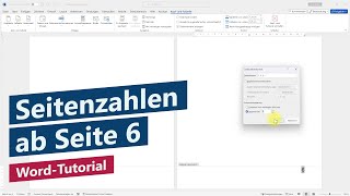 Word Seitenzahlen ab Seite 6 beginnend mit 1 – Formatierung für wissenschaftliche Arbeiten [upl. by Jelsma232]