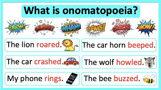 What is onomatopoeia 🤔  Onomatopoeia in English  Learn with examples [upl. by Bowra]