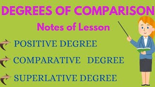 Degrees of comparison  English  Notes of Lesson [upl. by Ciapas621]