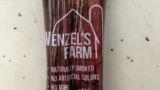 Wenzel’s Farm Bacon and Cheddar meat stick taste test review [upl. by Adnaram]